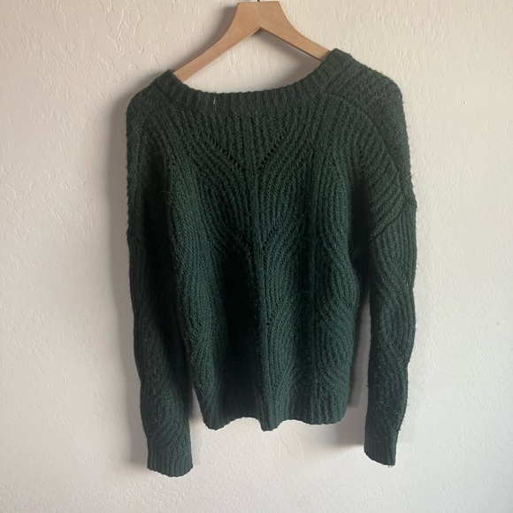 Madewell Women’s Green Alpaca Blend Pullover Knit Sweater Size M Soft Cozy Warm - Picture 5 of 6